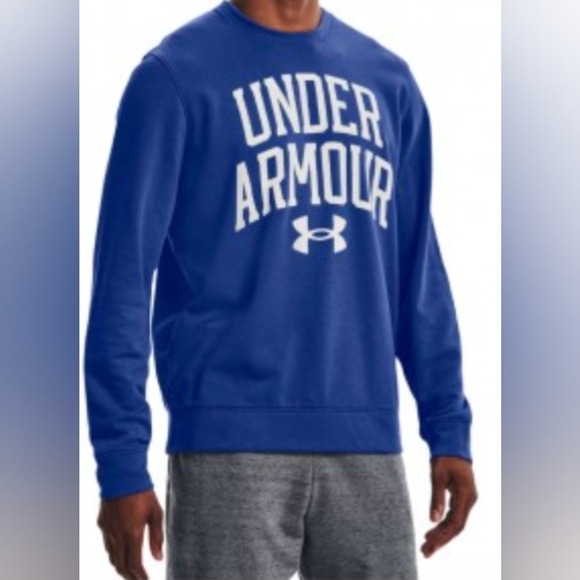 Under Armour Rival Terry Crewneck Graphic Sweatshirt Size M Pre-owned Excellent - Picture 1 of 6